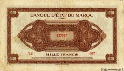 1000 Francs MAROC  1943 P.28 TTB