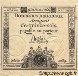 15 Sols  FRANCE  1792 Laf.149 pr.NEUF
