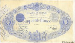 500 Francs 1863, INDICES NOIRS modifié FRANCE  1883 F.A49.02