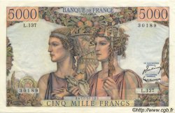 5000 Francs TERRE ET MER FRANCE  1953 F.48.09 SUP+