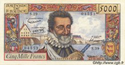 5000 Francs HENRI IV FRANCE  1957 F.49.04 SUP