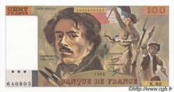 100 Francs DELACROIX modifié FRANCE  1984 F.69.08a NEUF