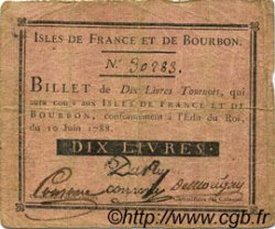10 Livres ISLES DE FRANCE ET BOURBON  1788 P.08 TB+