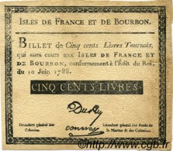 500 Livres ISLES DE FRANCE ET BOURBON  1788 P.12x SUP