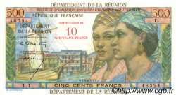 10 NF sur 500 Francs Pointe à Pitre ÎLE DE LA RÉUNION  1967 P.54a