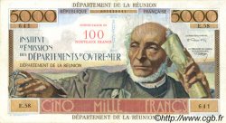 100 NF sur 5000 Francs Schoelcher ÎLE DE LA RÉUNION  1971 P.56b TTB+