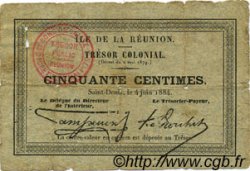 50 Centimes ÎLE DE LA RÉUNION  1884 P.05 TB