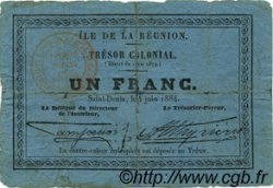 1 Franc ÎLE DE LA RÉUNION  1884 P.06 B+