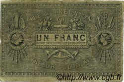 1 Franc REUNION ISLAND  1886 P.09 VG