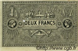 2 Francs ÎLE DE LA RÉUNION  1886 P.10 SUP+