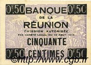 50 Centimes REUNION ISLAND  1943 P.33 UNC