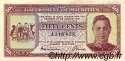 50 Cents ÎLE MAURICE  1940 P.25a SUP+