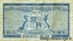 5 Rupees ÎLE MAURICE  1954 P.27 pr.TTB