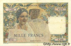 1000 Francs MADAGASCAR  1951 P.048a VF