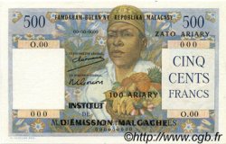 500 Francs - 100 Ariary MADAGASCAR  1961 P.053s NEUF