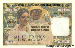 1000 Francs - 200 Ariary MADAGASCAR  1961 P.054s