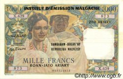 1000 Francs - 200 Ariary MADAGASCAR  1961 P.054 TTB+