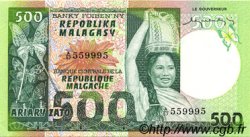 500 Francs - 100 Ariary MADAGASCAR  1974 P.064a