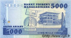 5000 Francs - 1000 Ariary MADAGASCAR  1988 P.073a NEUF