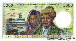 5000 Francs COMOROS  1986 P.12a