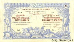 50 Rupees - 50 Roupies FRENCH INDIA  1898 P.A3s