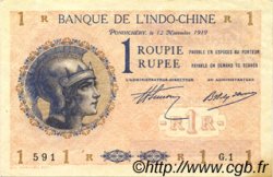 1 Rupee - 1 Roupie INDE FRANÇAISE  1919 P.04a SUP+
