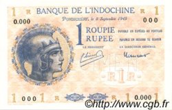 1 Rupee - 1 Roupie INDE FRANÇAISE  1945 P.04es NEUF