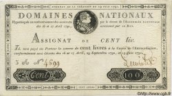 100 Livres FRANCE  1791 Laf.140 TTB+