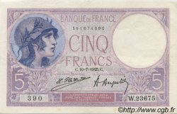 5 Francs FEMME CASQUÉE FRANCE  1925 F.03.09 TTB+