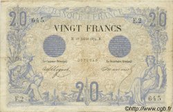 20 Francs NOIR FRANCE  1874 F.09.01 TB+
