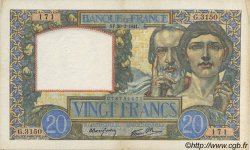 20 Francs TRAVAIL ET SCIENCE FRANCE  1941 F.12.12 pr.SUP