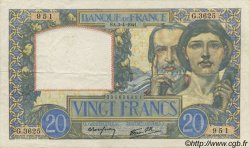 20 Francs TRAVAIL ET SCIENCE FRANCE  1941 F.12.13 TTB+