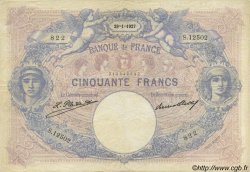 50 Francs BLEU ET ROSE FRANCE  1927 F.14.40 TB à TTB