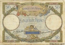 50 Francs LUC OLIVIER MERSON FRANCE  1929 F.15.03 B à TB
