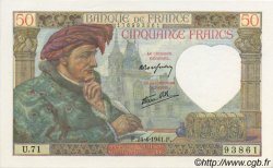50 Francs Jacques CŒUR FRANCE  1941 F.19.09 NEUF