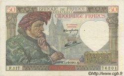 50 Francs Jacques CŒUR FRANCE  1941 F.19.14 F+