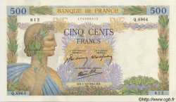 500 Francs LA PAIX FRANCE  1942 F.32.41 SUP+