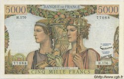 5000 Francs TERRE ET MER FRANCE  1957 F.48.16 pr.TTB