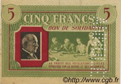 5 Francs BON DE SOLIDARITÉ FRANCE Regionalismus und verschiedenen  1941 KL.05As fST