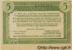 5 Francs BON DE SOLIDARITÉ FRANCE régionalisme et divers  1941 KL.05As SPL