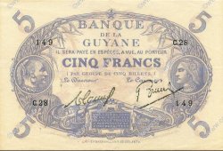 5 Francs Cabasson bleu GUYANE  1933 P.01b pr.SPL