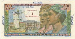 5 NF sur 500 Francs Pointe à Pitre GUYANE  1961 P.30 NEUF