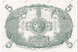 5 Francs Cabasson violet MARTINIQUE  1932 P.06s NEUF