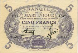 5 Francs Cabasson violet MARTINIQUE  1934 P.06 SUP+