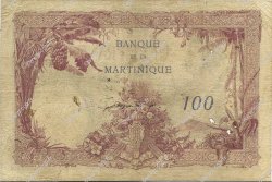 100 Francs MARTINIQUE  1930 P.13 B à TB