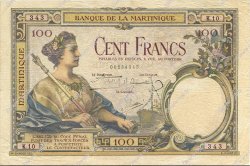 100 Francs MARTINIQUE  1934 P.13 TB