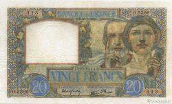 20 Francs TRAVAIL ET SCIENCE FRANCE  1941 F.12.17 TB+