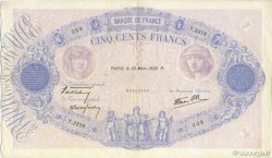 500 Francs BLEU ET ROSE modifié FRANCE  1939 F.31.29 TTB+ à SUP