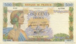 500 Francs LA PAIX FRANCE  1941 F.32.21 SUP