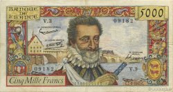 5000 Francs HENRI IV FRANCE  1957 F.49.01 TB+